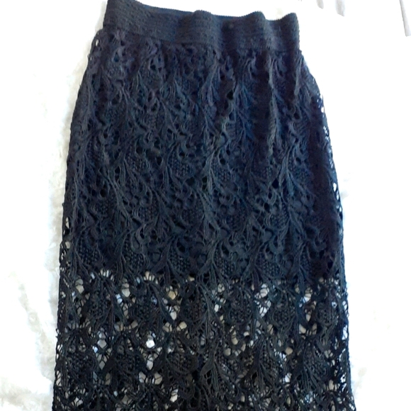 Free People Dresses & Skirts - Long Black Lace Skirt